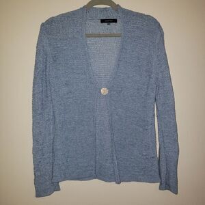 AUGUST SILK ONE BUTTON CARDIGAN SIZE SMALL POWDER BLUE